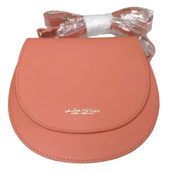 Laura Mercier Coral Pink Purse Crossbody Makeup Bag 6'' x 7'' NWT - Picture 7 of 11